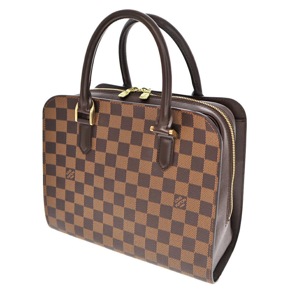 LOUIS VUITTON Triana Damier Canvas Ebene Brown Bag Handbag LV